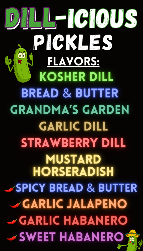 Wisconsin champion Dill-icious Gourmet Seasoned Pickles